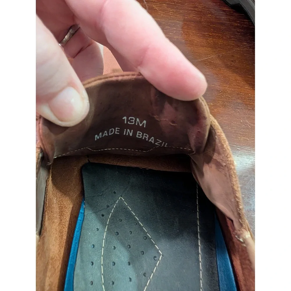 Ivy Crew Mens Brown Leather Boat Shoes Size 13M Made in Brazil Deck Loafers
